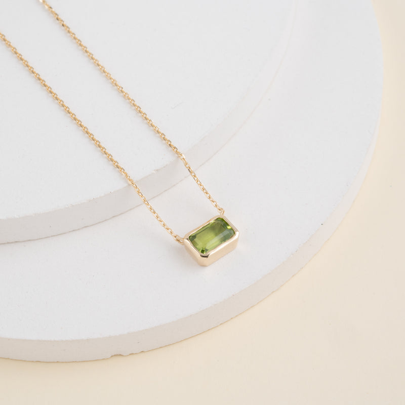 Handmade Gold August Peridot Necklace