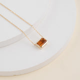 Petite November Birthstone natural Citrine Necklace