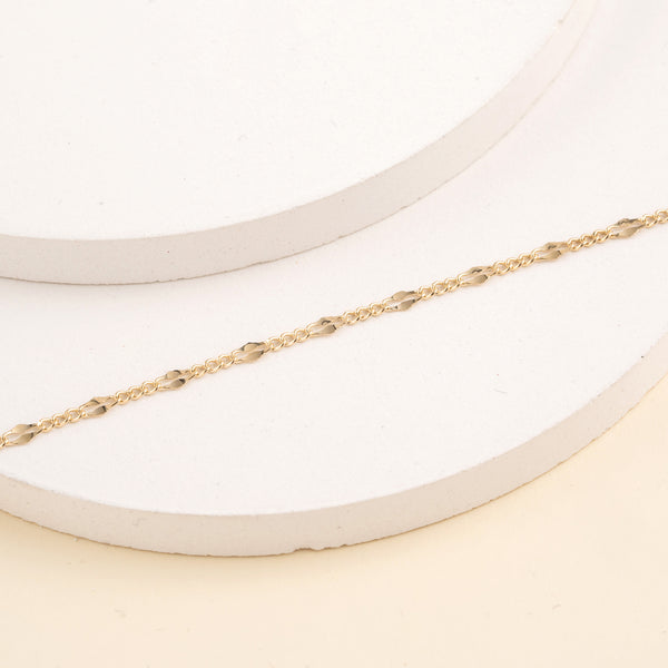 Solid Gold thick kite Chain Bracelet