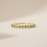 Solid Gold Emerald Half Eternity Band
