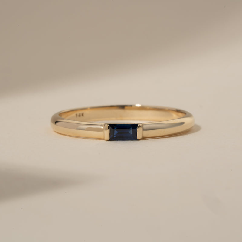 Baguette Cut Sapphire Ring