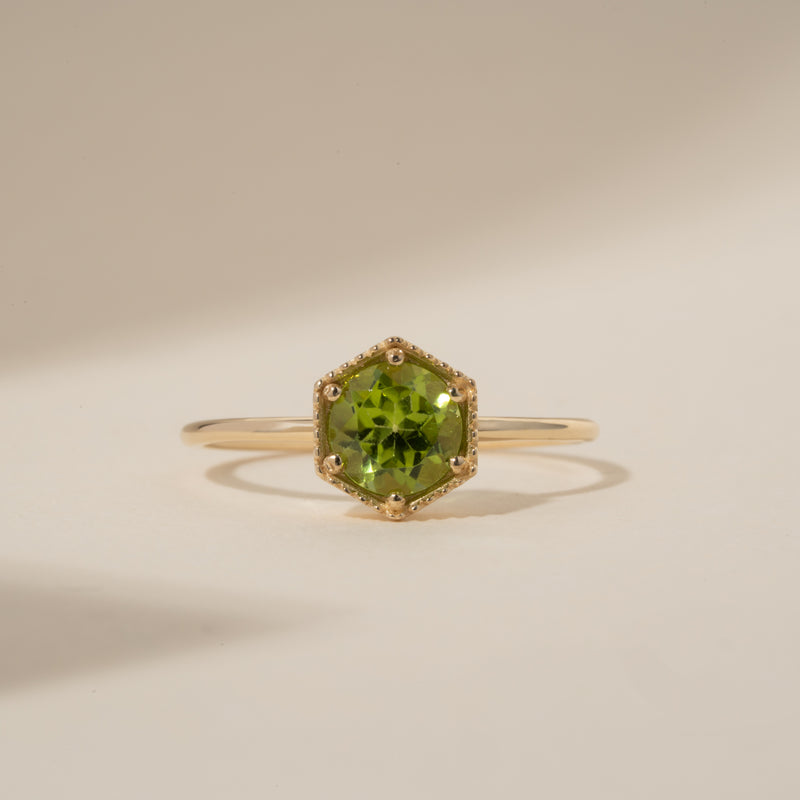 Dainty Peridot Ring
