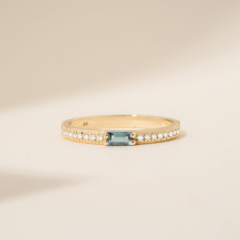Baguette December Birthstone Ring