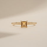 Dainty Gold Citrine Ring