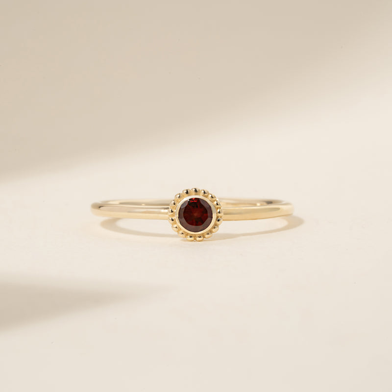 January Birthstone Garnet Ring
