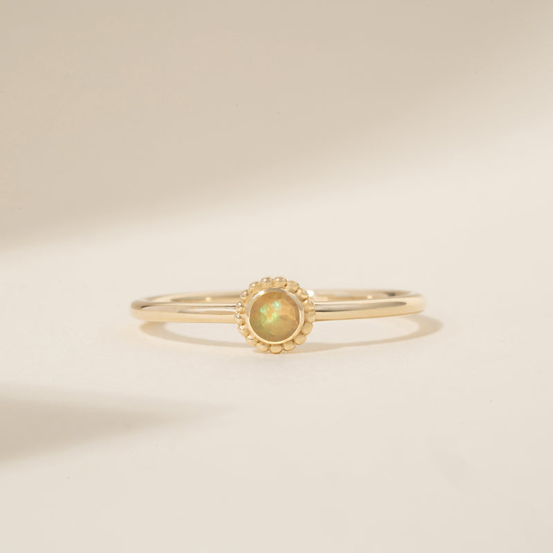 Opal October Birthstone Ring