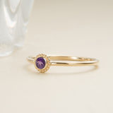 Solid Gold Natural Amethyst Ring