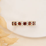 January Birthstone Garnet Eternity Ring