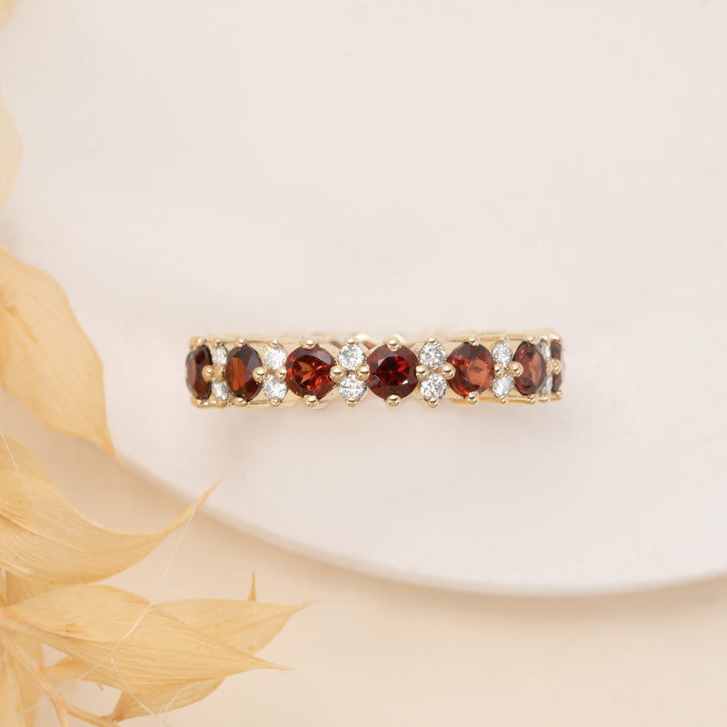 January Birthstone Garnet Eternity Ring