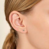 Nautral Diamond and Sapphire Lucky Eye Earrings