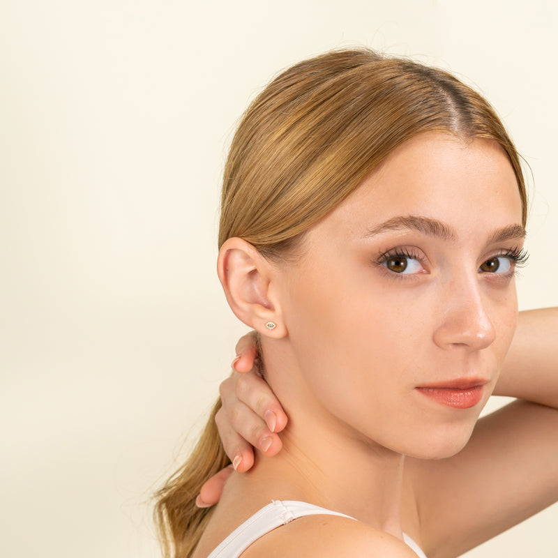 Sapphire and Diamond Evil Eye Earrings