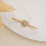 Dainty Natural Labradorite Art Deco Ring