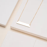 Handmade Plain Gold Necklace for Name Engraving