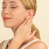 model wears dainty Natural Diamond Spike Earring studs for her