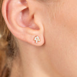 Petite Round and Baguette Multi Diamond Studs