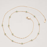 Layering Necklace with Emerald Stones