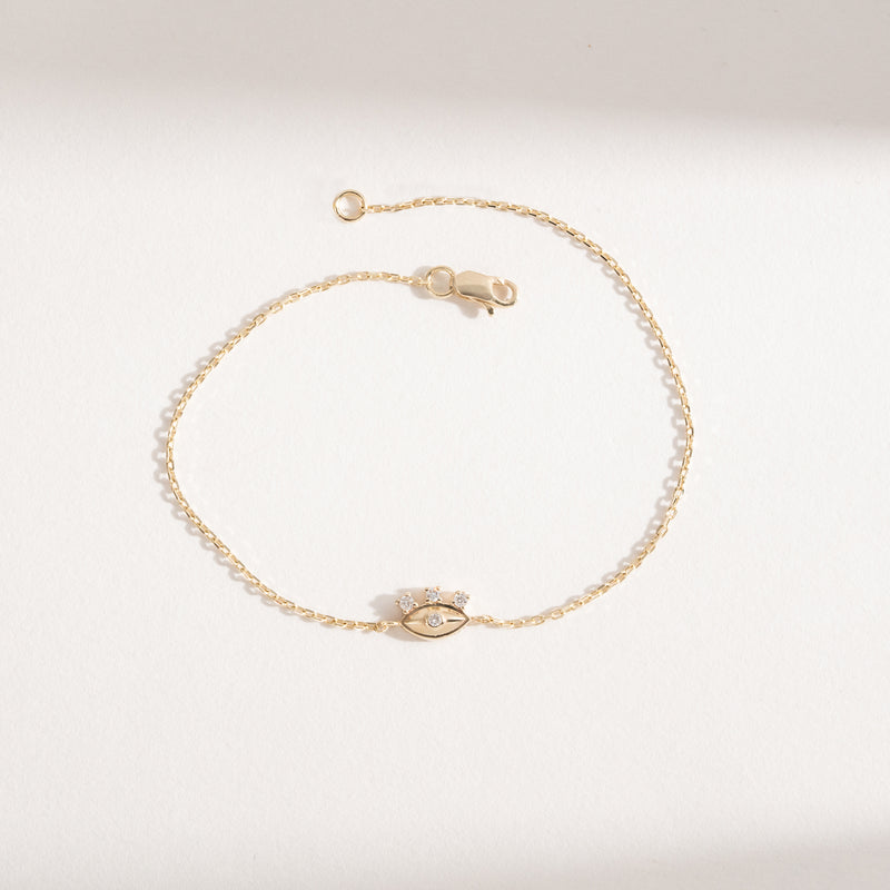 Handmade Gold Protection eye Bracelet