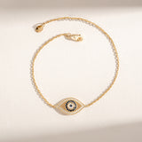 Diamond and Sapphire Gold Evil Eye Necklace