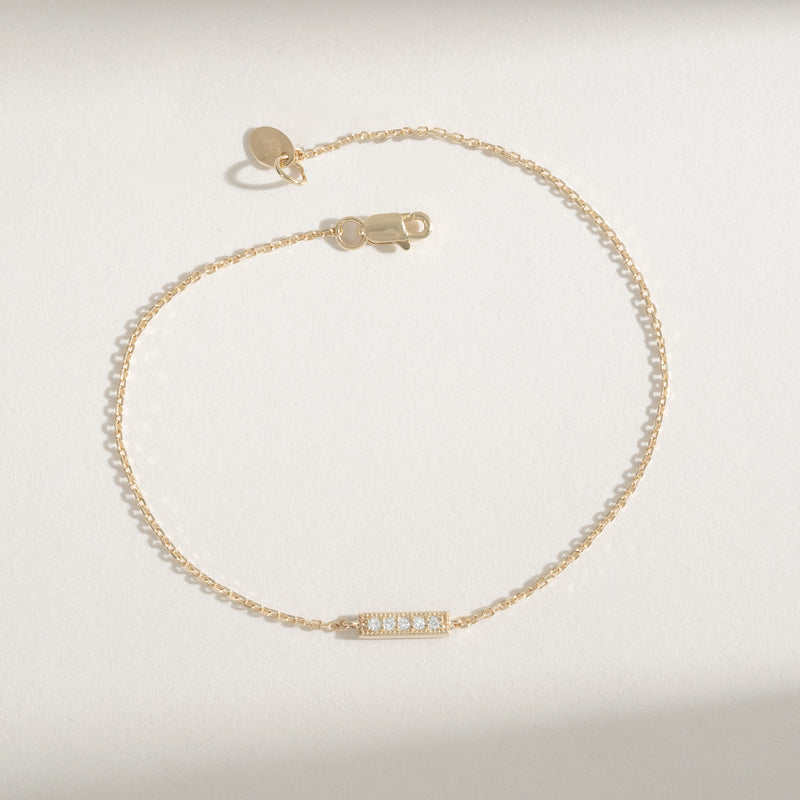 Minimalist Diamond and Gold Bracelet