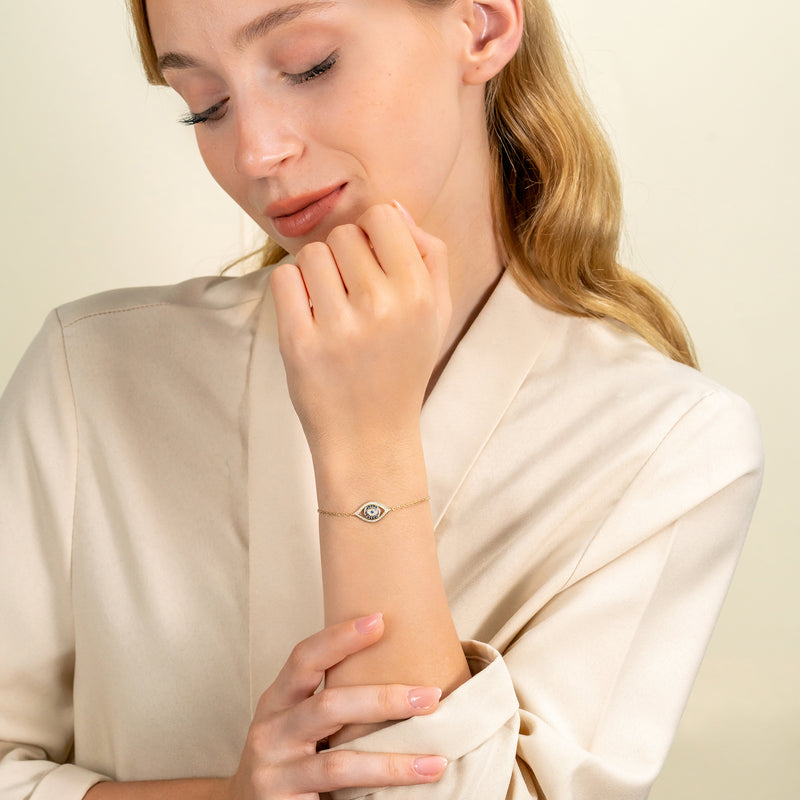 Natural Sapphire Diamond Good Luck Charm Bracelet