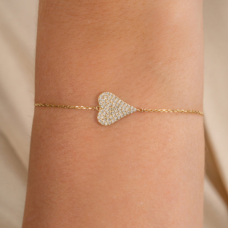 Natural Diamond Heart Bracelet
