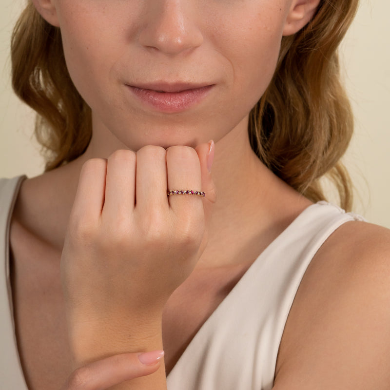 Stackable July Birthstone Ruby Band
