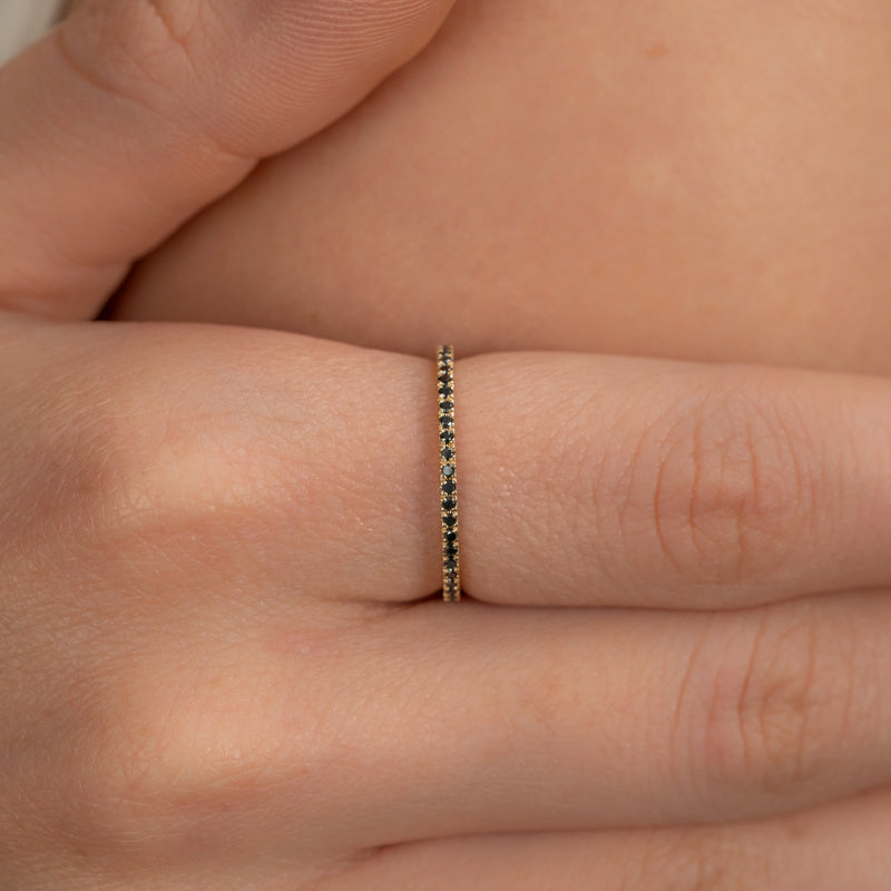 Handmade Natural Black Diamond Full Eternity