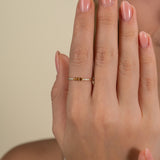 Solid gold and natural gemstone ring