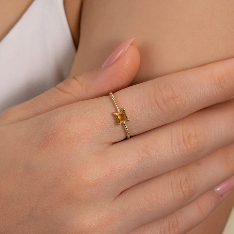 November Birthstone Citrine Ring