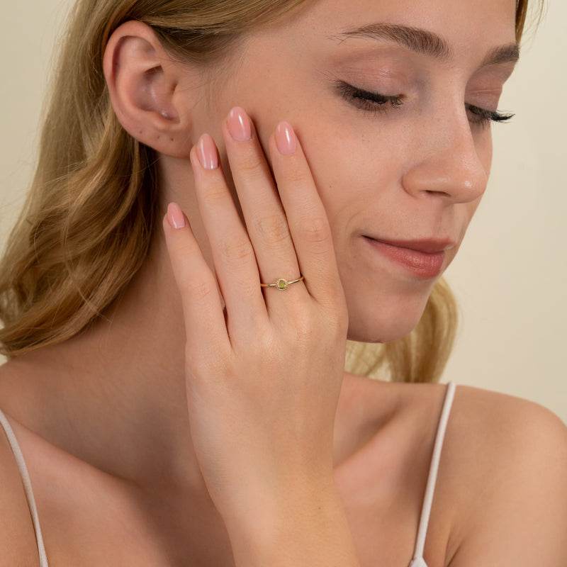 Solid Gold Opal Ring