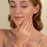 Natural diamond and opal ring