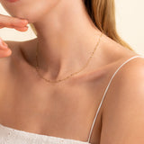 Dainty solid Gold mixed Chain necklace for her
