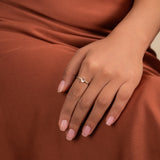 rose quartz statement ring