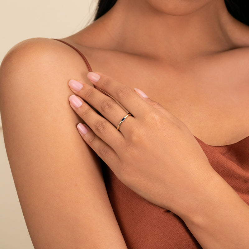 Solid Gold Sapphire Ring