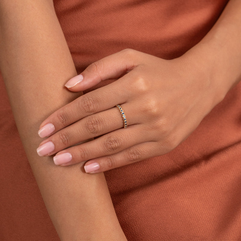 Petite Half Eternity Blue Sapphire Band