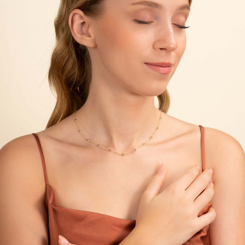 Natural Red Ruby Station Necklace