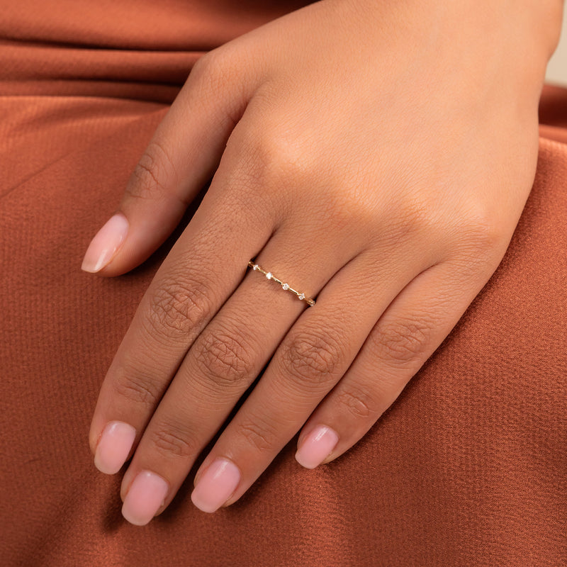 Natural Diamond Half Eternity Gold Band