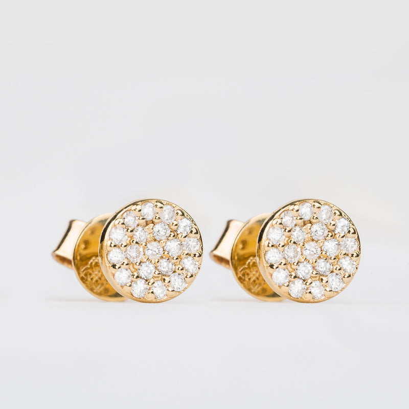 Minimalistic Natural Diamond Gold Studs for her april birthstone