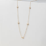 solid Gold Moonstone Station Necklace