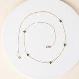 Layering Necklace with Emerald May Birthstone bezels