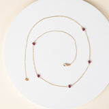 Layering Necklace with Natural Rubies in solid gold