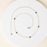 Layering station Necklace with Natural Garnet bezels