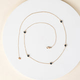 Layering Necklace with Blue Sapphire bezel Stones