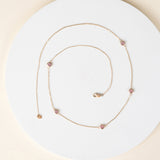 Layering Necklace with Natural Pink Sapphire bezels