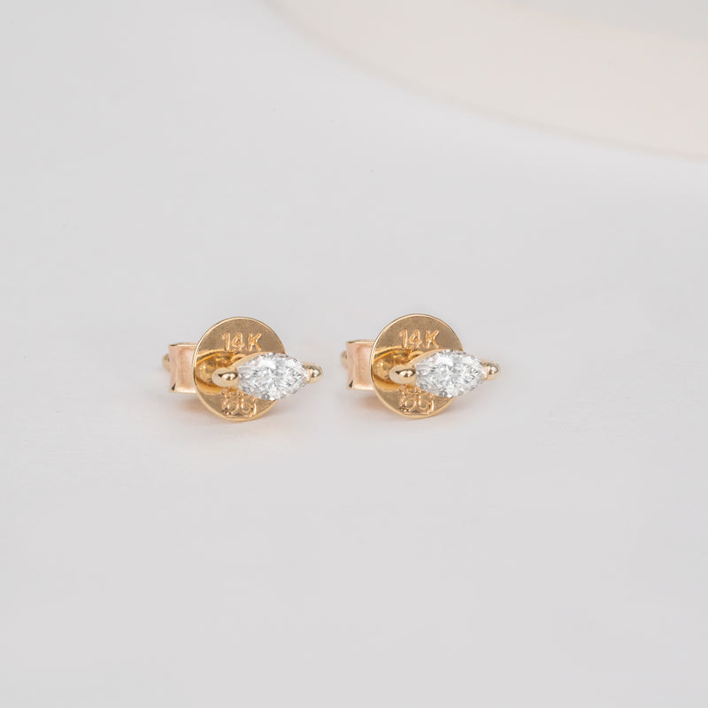 Handmade April Birthstone Marquise Diamond Earrings