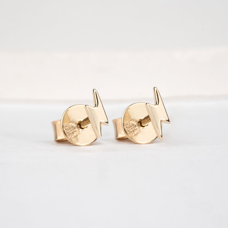 Minimalistic Gold Lightning blot Earrings for her