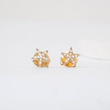 Petite pointed Star Earrings with Diamonds