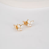 14k Solid Gold Diamond Butterfly Studs