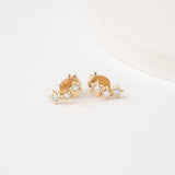 Handmade solid 14k Gold Diamond Star stud Earrings