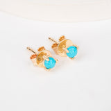 Handmade Solid Gold natural Turquoise Earrings